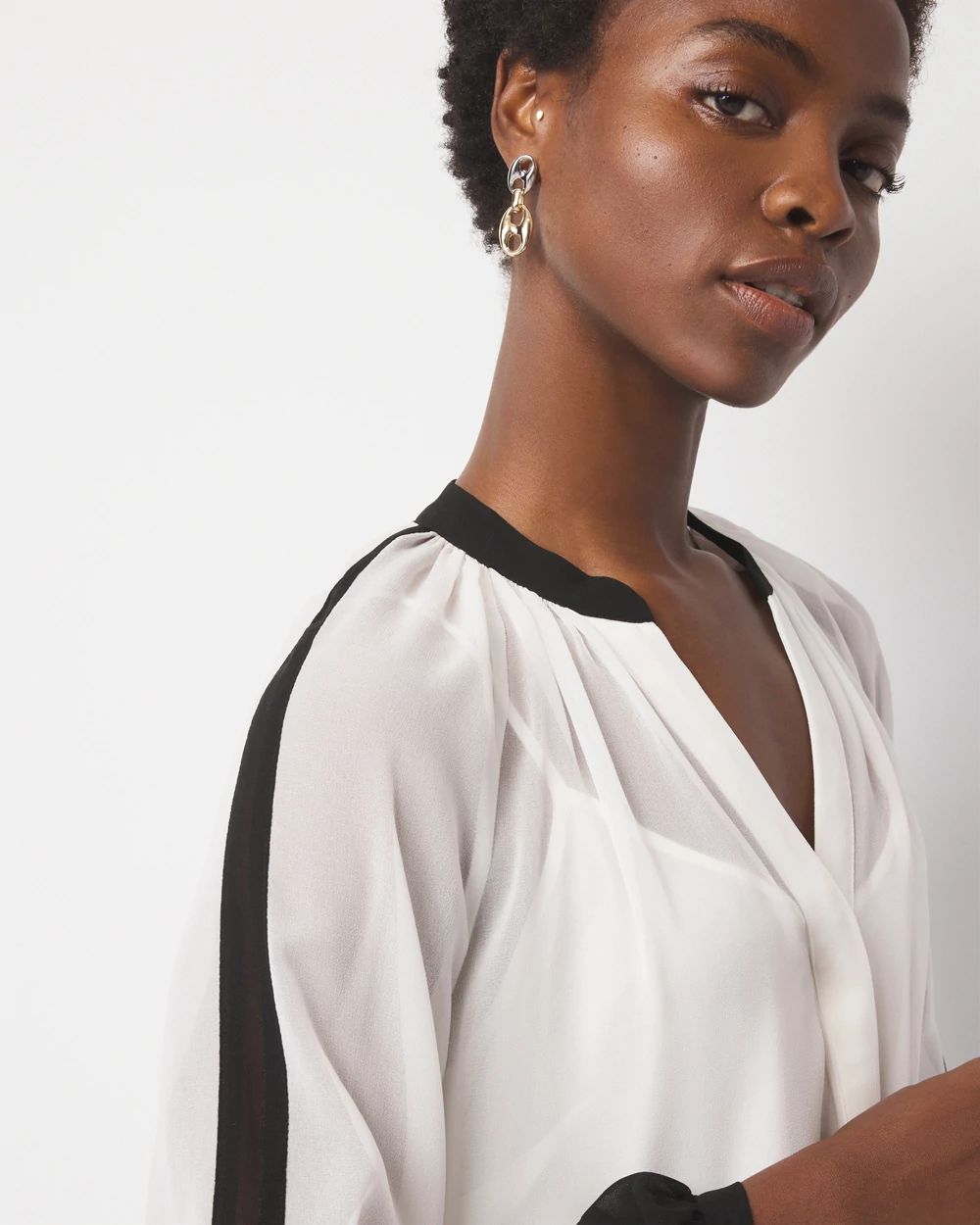 Chiffon Colorblock Blouse | White House Black Market